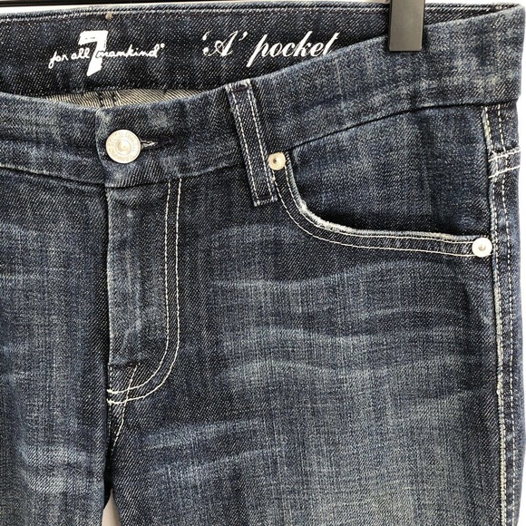 7 For All Mankind Womens Size 29 Mid-Rise Bootcut Jeans A-Pocket Medium Wash - Picture 7 of 8